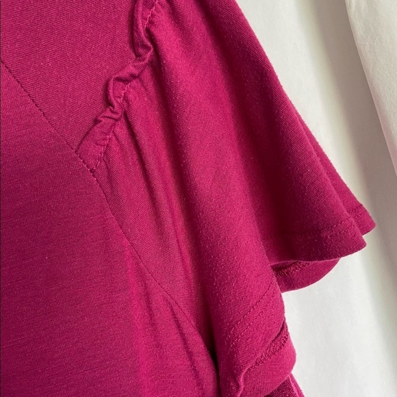 Size-m So Cute Fuchsia Pink Shirt W/o Tags, Pleats& Hole@neckline, Short/sleeve - Picture 9 of 11